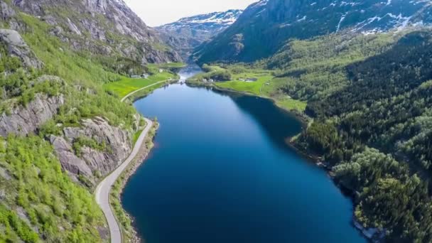 Luftaufnahmen schöne Natur Norwegen. — Stockvideo