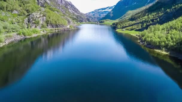 Material aéreo hermosa naturaleza norway. — Vídeo de stock