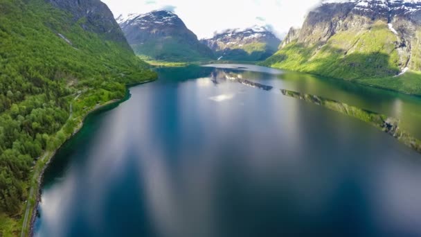 Filmagem aérea de Beautiful Nature Noruega . — Vídeo de Stock