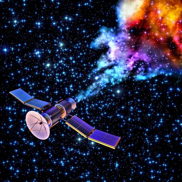 La caída del satélite artificial se ha quemado —  Fotos de Stock