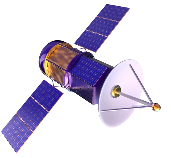 3D-model van een kunstmatige satelliet van de aarde Stockfoto