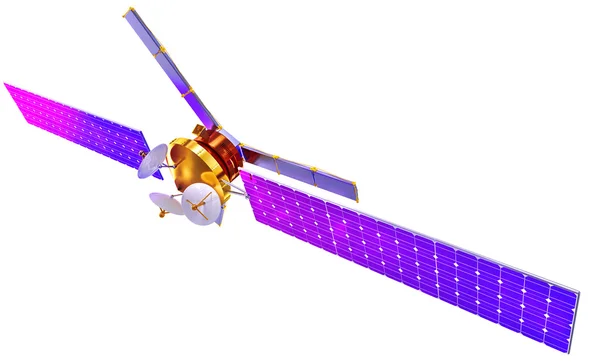 3D-model van een kunstmatige satelliet van de aarde Rechtenvrije Stockafbeeldingen