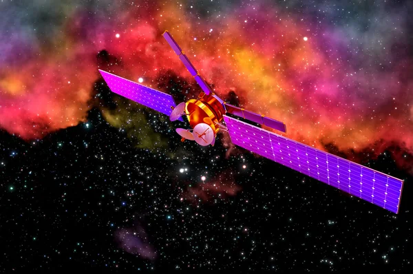 Modèle 3D d'un satellite artificiel de la Terre Images De Stock Libres De Droits