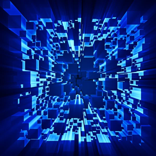 Rayons de lumière brille à travers les cubes mobiles Image En Vente
