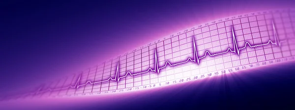 Frecuencia cardíaca con gráfico ECG en el ciberespacio — Foto de Stock