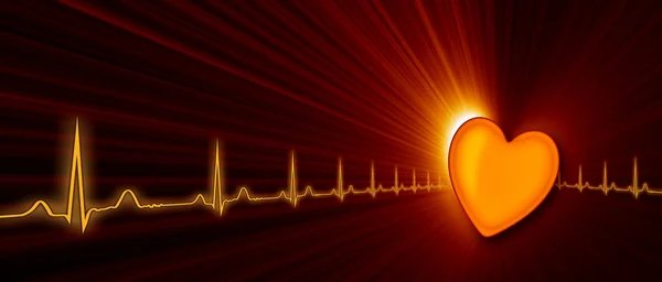 Heart rate with ECG graph in the cyberspace — Stock Photo, Image