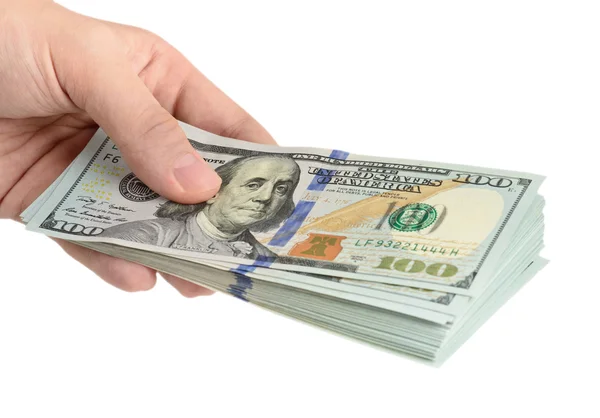 Hand with dollars — Stock Photo, Image