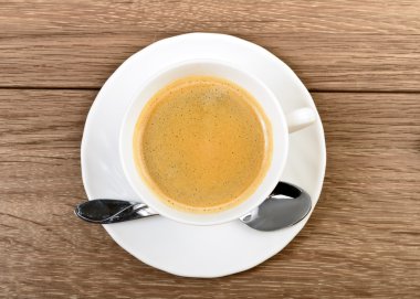 Üstten Görünüm fincan kahve