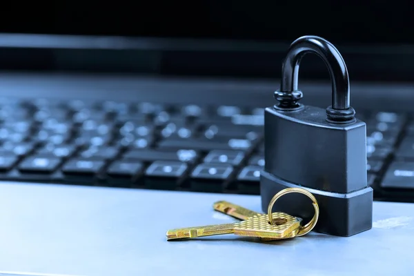 Lock on laptop keyboard — Stock Photo, Image