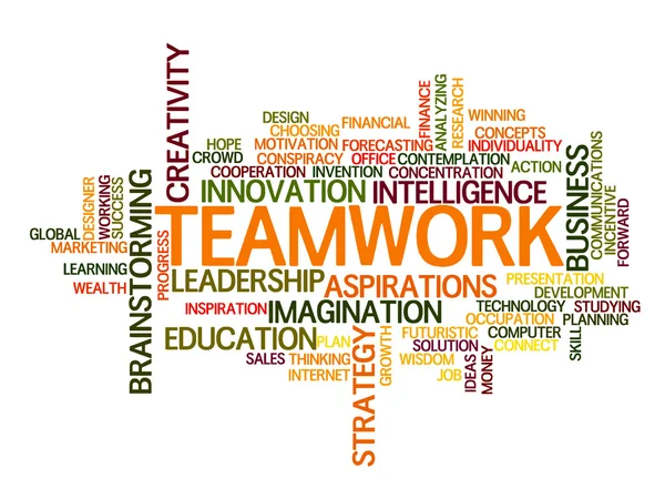 Teamwerk word cloud — Stockvector