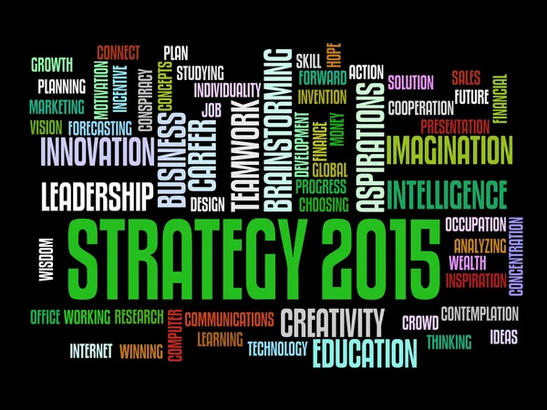 Estrategia 2015 palabra nube — Archivo Imágenes Vectoriales