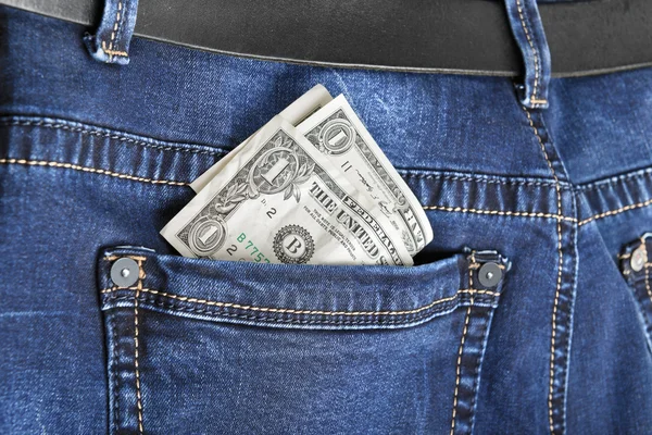 Jeans con dólar americano —  Fotos de Stock