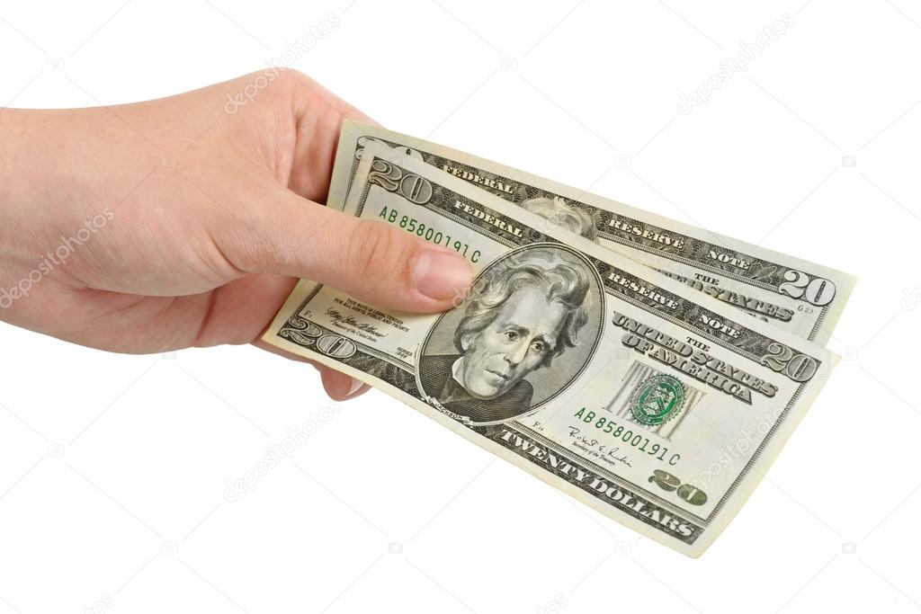 hand with money 