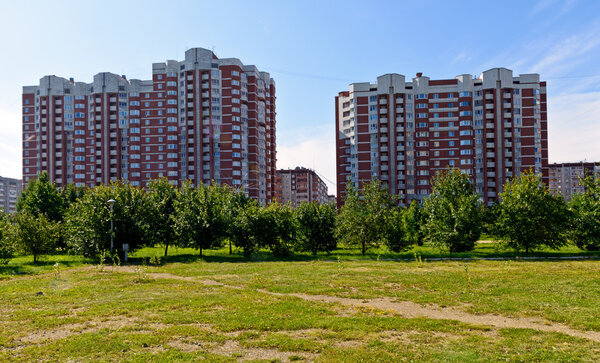 EKATERINBURG, RUSSIA -AUGUST 09, 2015: Residential building.Schvarts street. The population of Ekaterinburg is 1.5 million