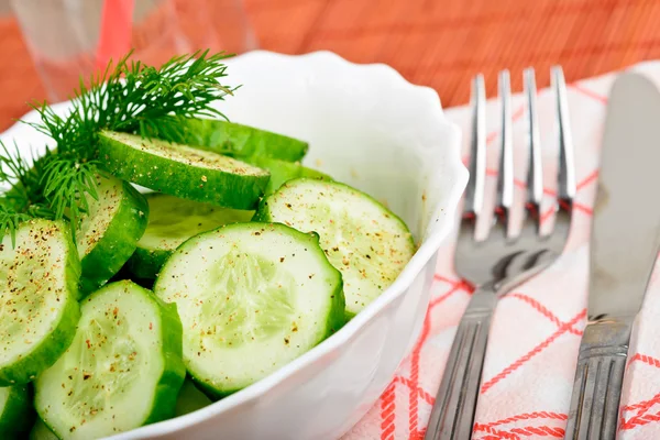 Salada de pepino macro — Fotografia de Stock