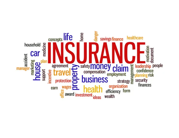Concepto de protección de seguros palabra nube — Foto de Stock