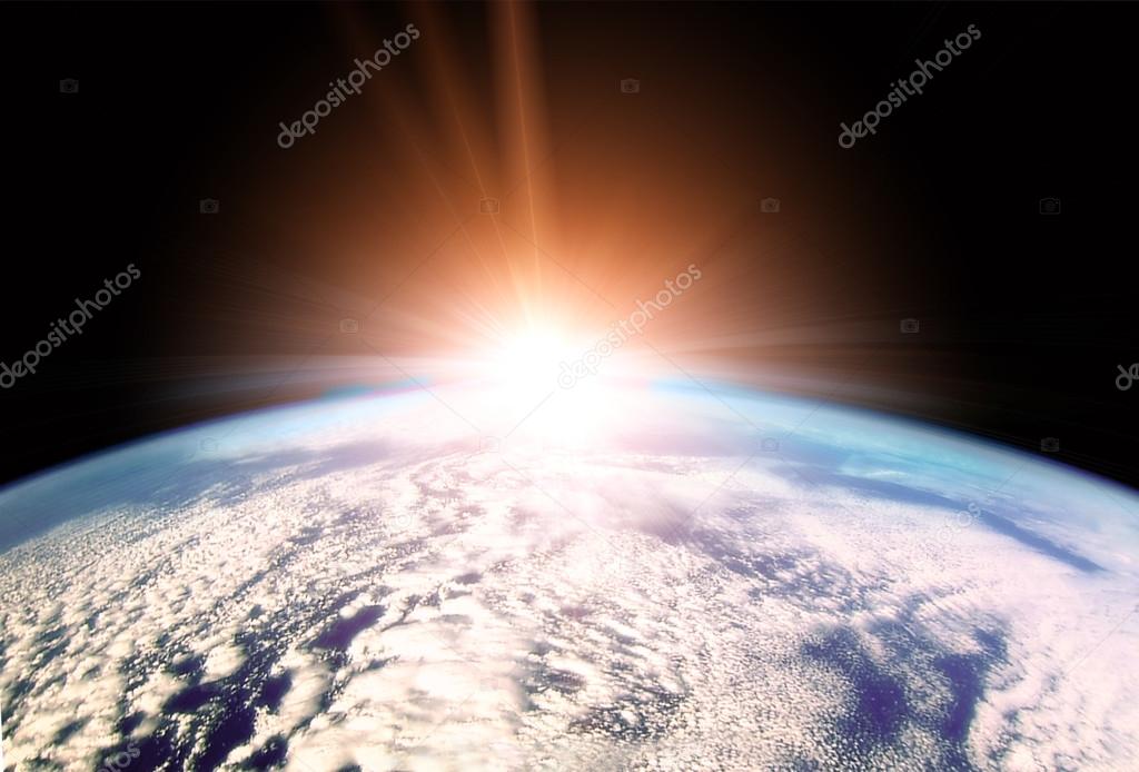 Rising Sun over Earth horizon