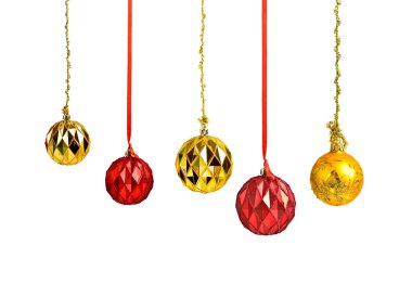 Christmas kırmızı ve altın asılı