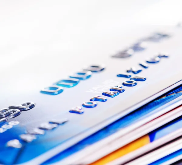 Cartão de crédito bancário macro — Fotografia de Stock