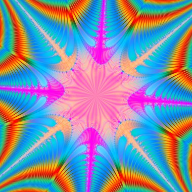 renkli fraktal çiçek desenli, yaratıcı gr için dijital sanat