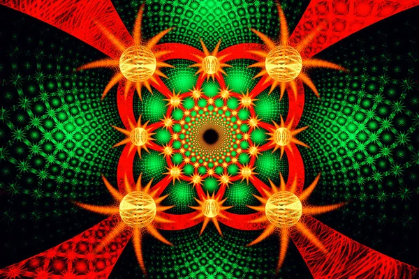 Illustration d'un fond fractal ornement géométrique abstrait — Photo
