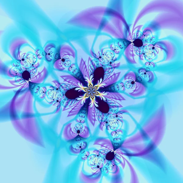 Fraktal çiçek desenli, yaratıcı grafik de için dijital sanat — Stok fotoğraf