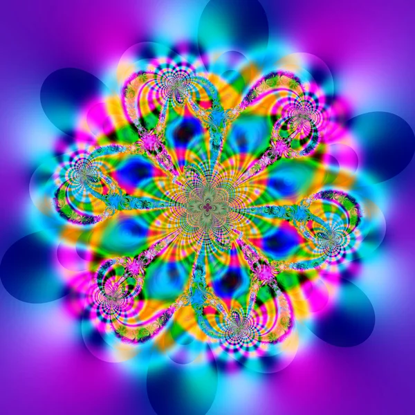 Πολύχρωμο fractal floral σχέδιο, ψηφιακά έργα τέχνης για δημιουργική gr — Φωτογραφία Αρχείου