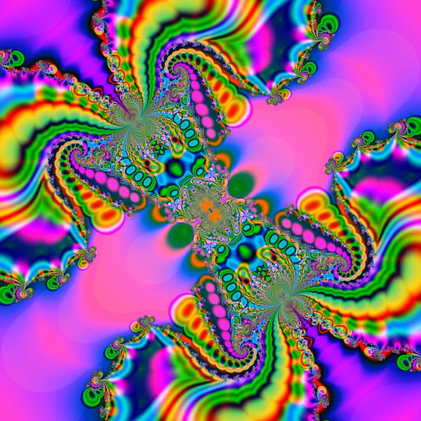 Kleurrijke fractal bloemmotief, digitale kunst voor creatieve gr — Stockfoto