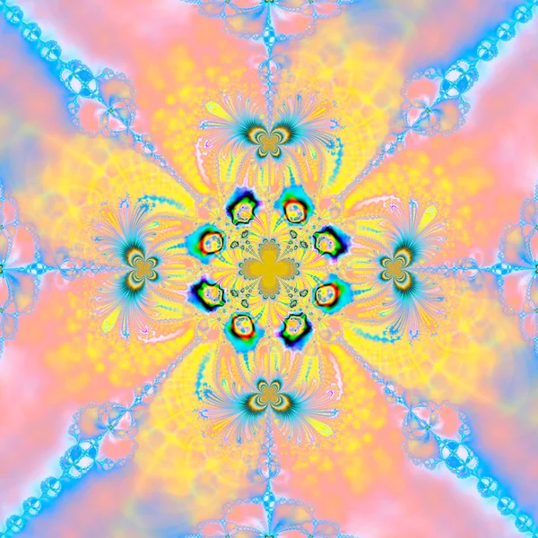 Kleurrijke fractal bloemmotief, digitale kunst voor creatieve gr — Stockfoto