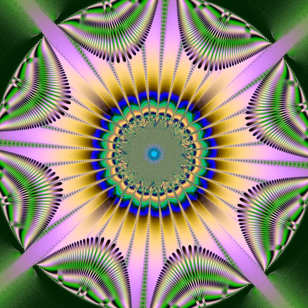 Kleurrijke fractal bloemmotief, digitale kunst voor creatieve gr — Stockfoto