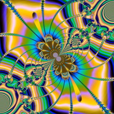 renkli fraktal çiçek desenli, yaratıcı gr için dijital sanat