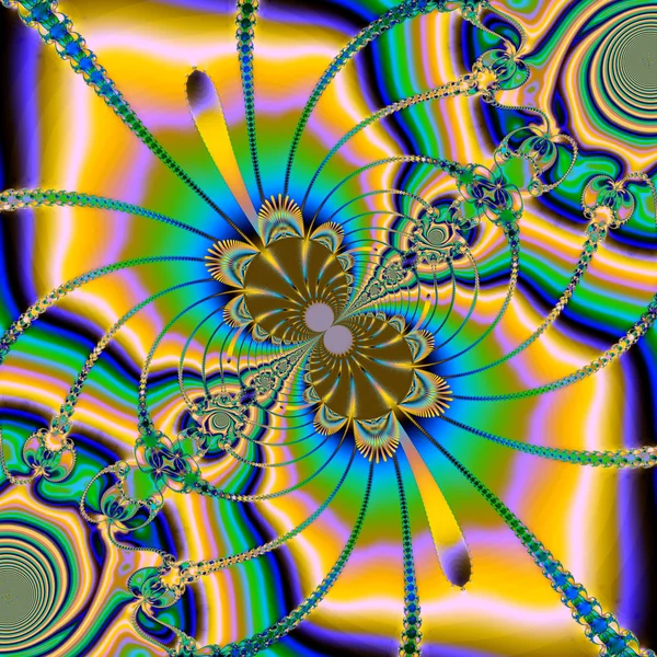 Πολύχρωμο fractal floral σχέδιο, ψηφιακά έργα τέχνης για δημιουργική gr — Φωτογραφία Αρχείου