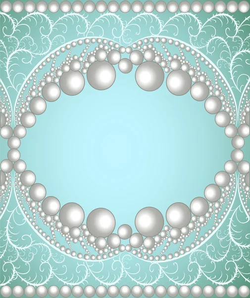 Illustration Hintergrund mit einem Band aus Perlen und Ornament — Stockvektor