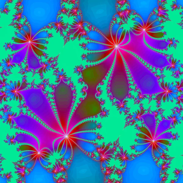 Patrón floral fractal colorido, ilustraciones digitales para gr creativo — Foto de Stock