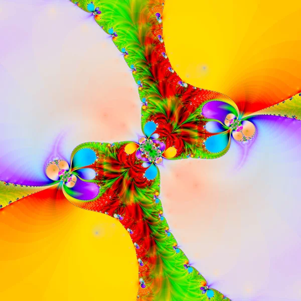 Padrão floral fractal colorido, arte digital para gr criativo — Fotografia de Stock