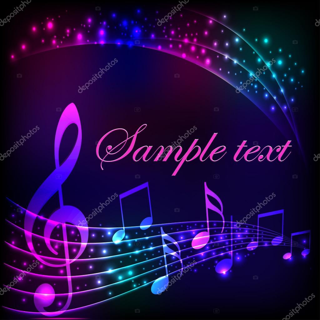 Illustrasjon av musikalsk bakgrunn med skinnende stjerner og g stockvektor  © Yurkina #101105264, image size:1024x1024