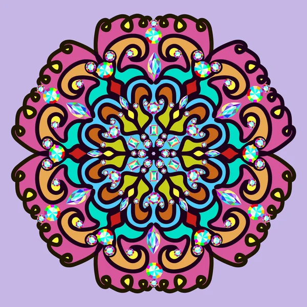 Fond d'illustration avec motif mandala rond lumineux avec j — Image vectorielle