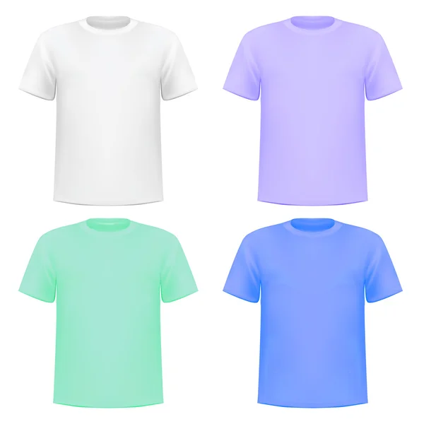Illustration uppsättning färgglada stickade tröjor på en vit bak — Stock vektor