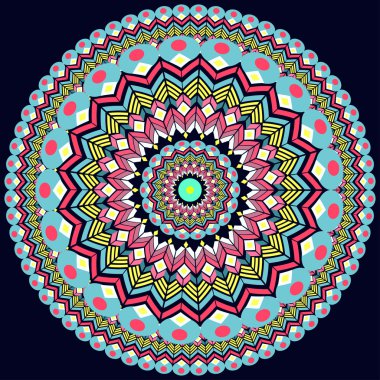 Süsleme desen illüstrasyon tur. Geometrik daire öğesi 