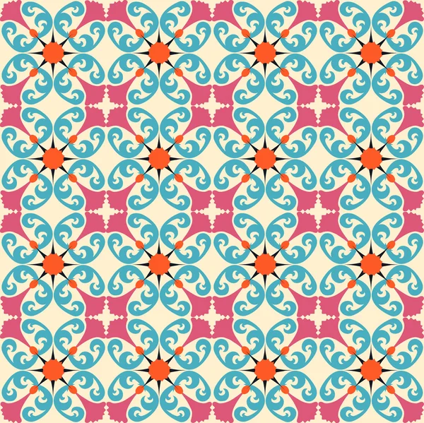 Illustration fond sans couture avec motif décoratif floral — Image vectorielle