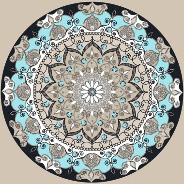 Mandala dekorasyon, izole tasarım elemanı. Zentangle tarzı aralık