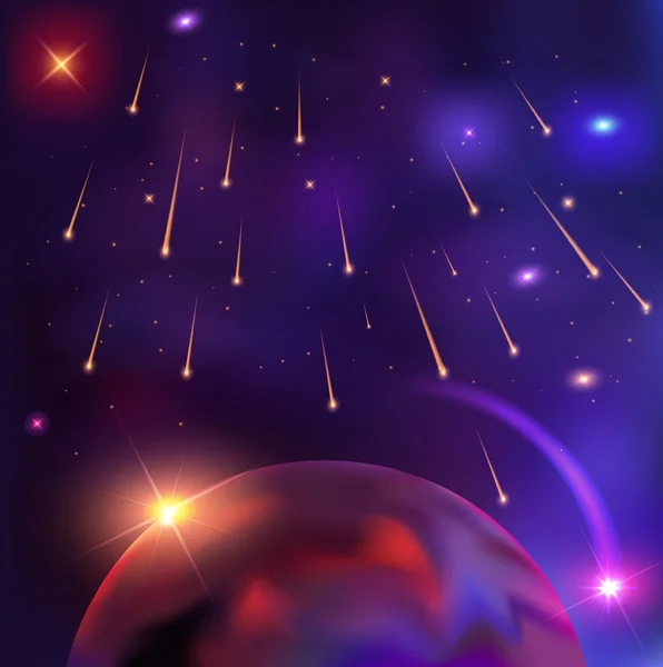 Space Illustration eines schönen Vektorhintergrunds mit dem Pla — Stockvektor