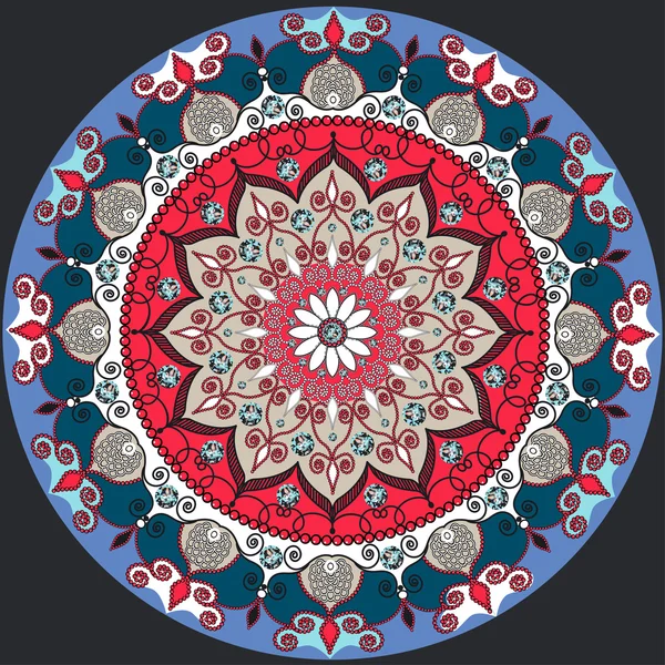 Mandala decoratie, geïsoleerd design element. Zentangle stijl dec — Stockvector