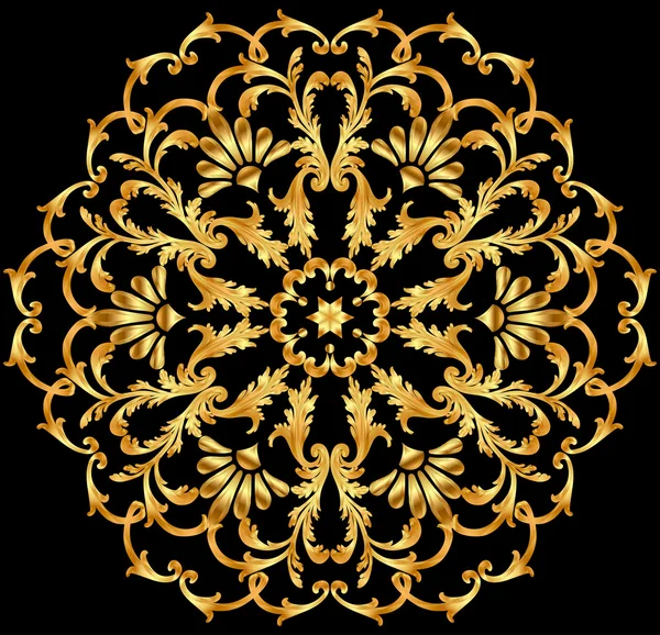 Illustration Hintergrund mit einem kreisförmigen Goldornamenten — Stockvektor