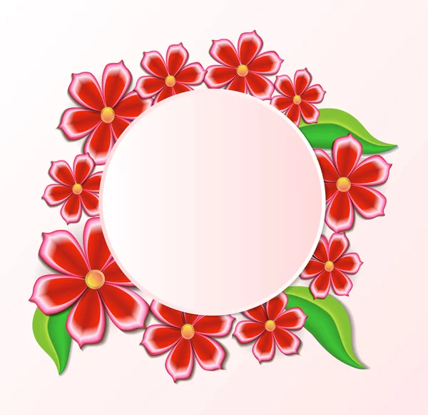 Illustration Hintergrund mit schönen Papier-Schnittblumen. Blüten — Stockvektor