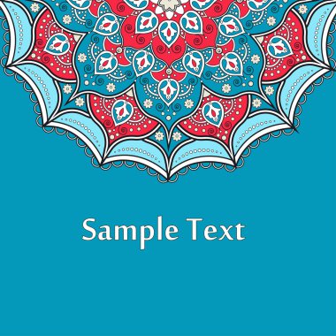 Etnik Renkli Kına Mandala tasarım