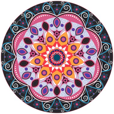 Mandala dekorasyon, izole tasarım elemanı. El çizilmiş stil aralık