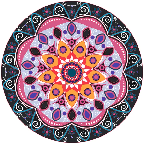 Mandala decoration, isolated design element. Hand drawn  style dec — Stock Vector