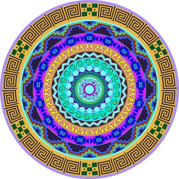 Mandala decoratie. Hand getekende stijl decor voor kleurboek. Tribal etnische Floral Mandala ronde patroon, doodle kunst voor kleurplaat pagina. Hand getekende geometrische Mandala achtergrond — Stockvector