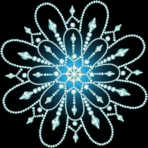 Kerst sneeuwvlok crystal edele. — Stockvector